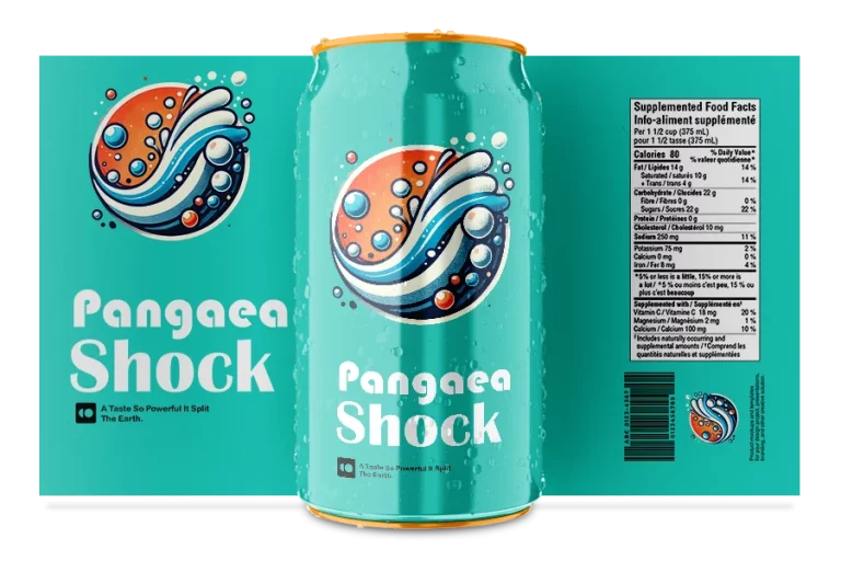 supplemented label on a can