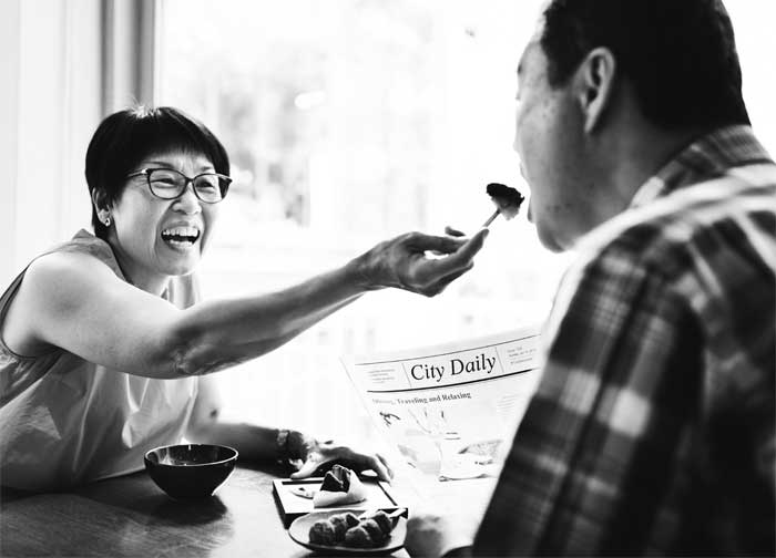 asian senior couple