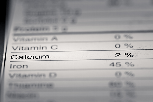 Nutrition Fact Label zoom in