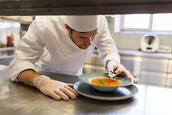 chef applying the finishing touches