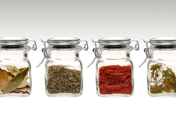 spices in jars