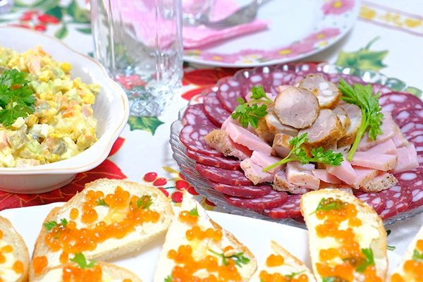 food on plates