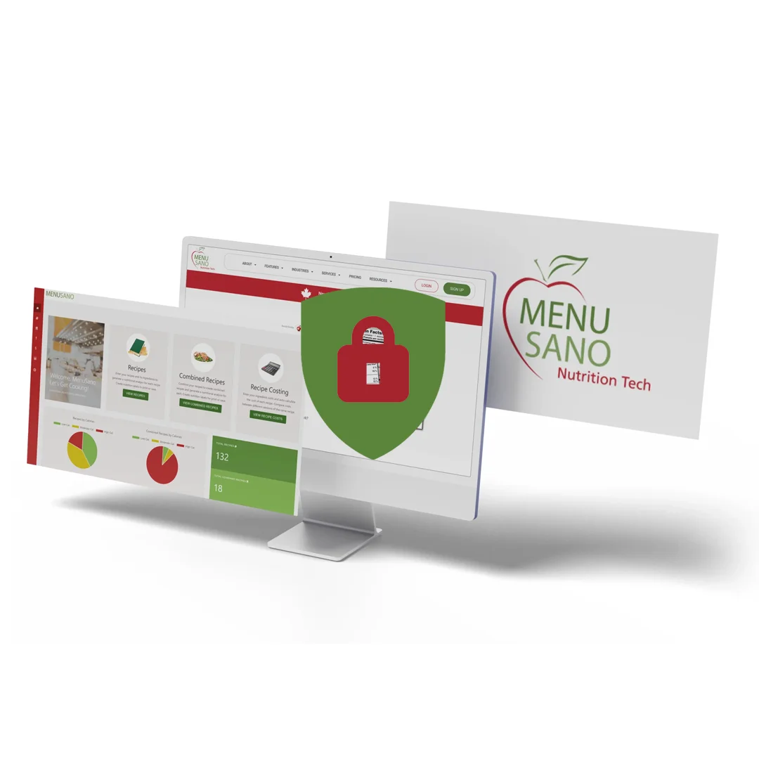 MenuSano on 3 screens with lock
