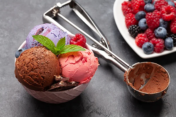 Foods that HFSS apply to - image ice cream bowl and berries