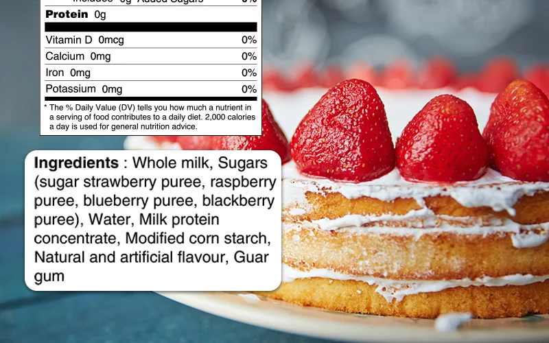 ingredient list example