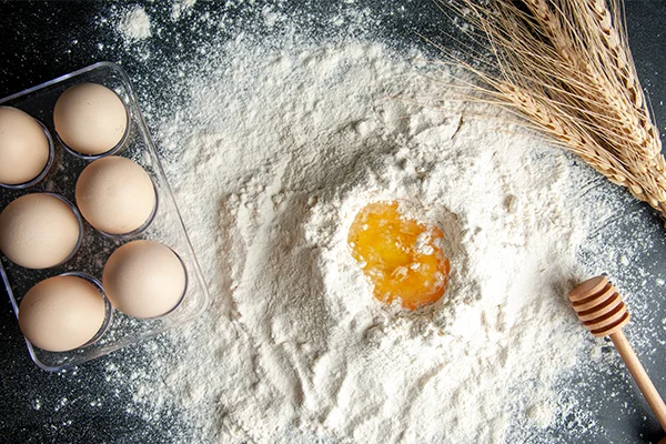 eggs and flour top view