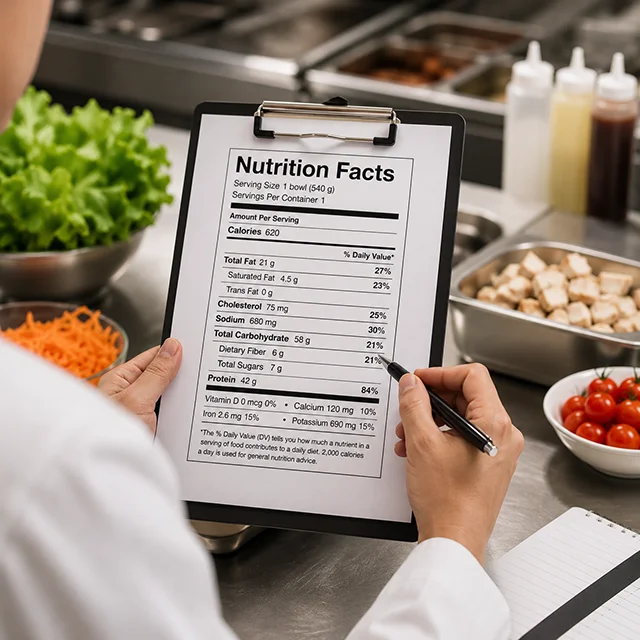 Generate nutrition labels in MenuSano