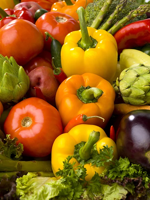 colorful assortment of fresh vegetables and product